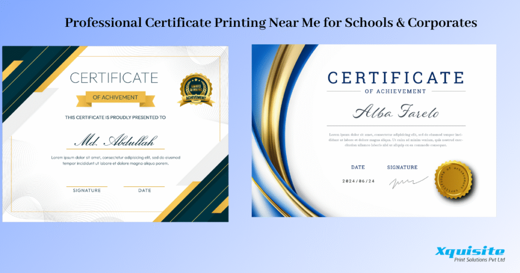 Certificate Printing Near Me