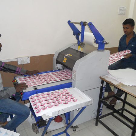 Final printed sticker sheets ready for packaging